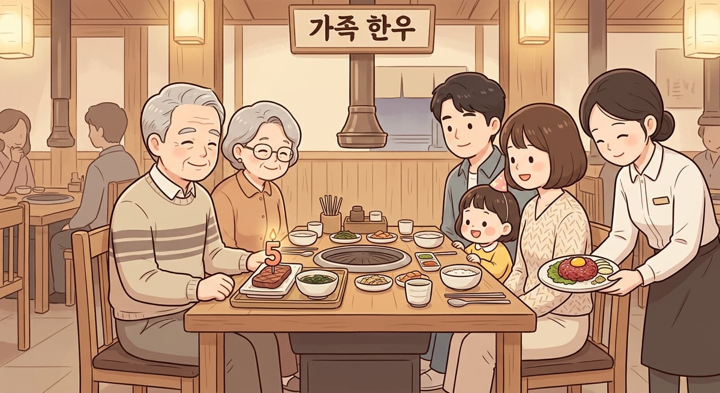 우미학 웹툰 7컷 — 생일상